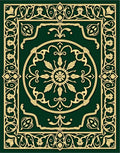 Emerald Gold Floral Archway Medallion Rug