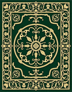 Emerald Gold Floral Archway Medallion Rug