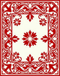Crimson Ivory Ornate Floral Rug