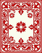 Crimson Ivory Ornate Floral Rug