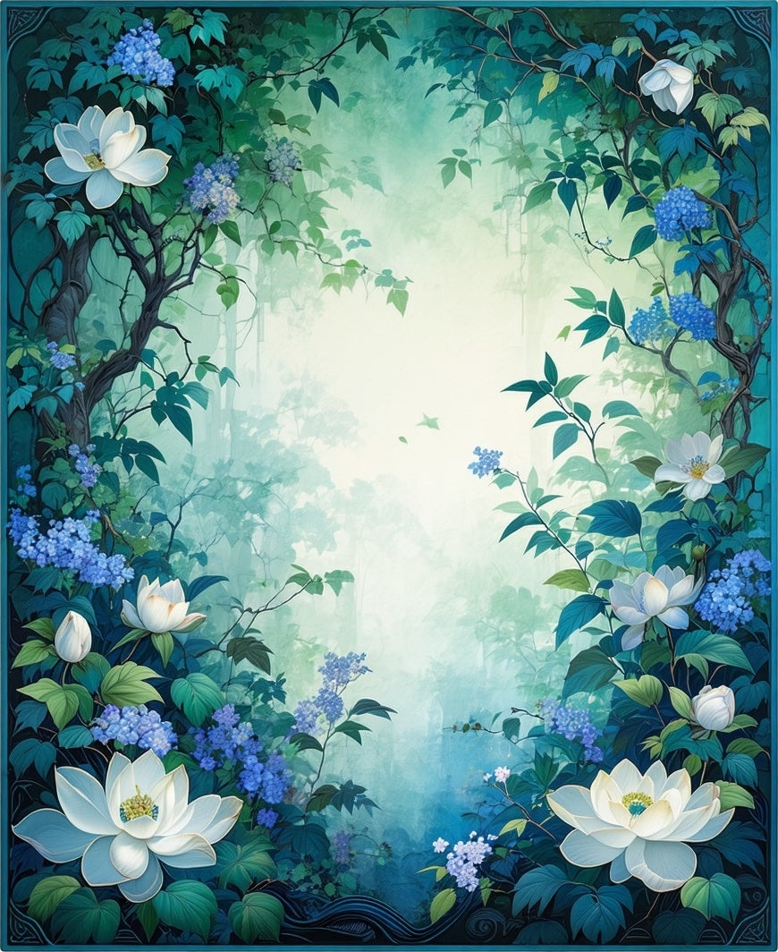 Whimsical Forest Floral Design Rug