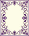 Regal Purple Acanthus Leaf Border Rug