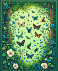 Whimsical Forest Butterfly Ensemble Rug