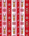 Red White Soldier Snowflake Stripe Rug