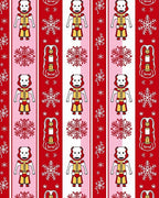 Red White Soldier Snowflake Stripe Rug