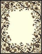 Vintage Floral Vine Border Design Rug