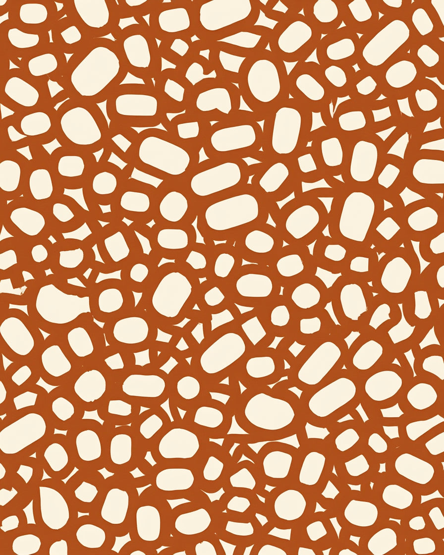 Terra Cotta Organic Abstract Pattern Rug