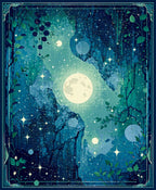 Dreamy Celestial Forest Moonscape Rug