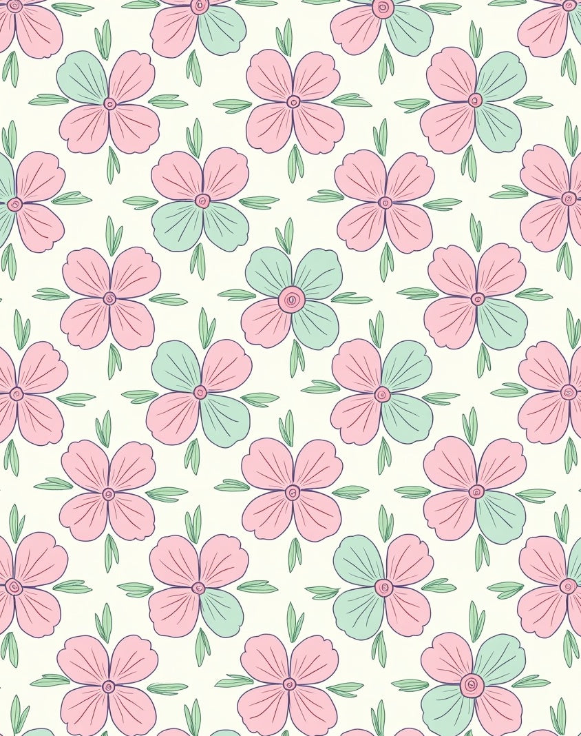 Pastel Floral Pattern Delight Rug