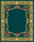 Victorian Gold Red Bell Garland Border Rug