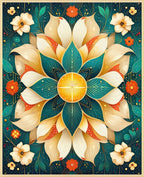 Radiant Floral Mandala Jewel Tone Rug
