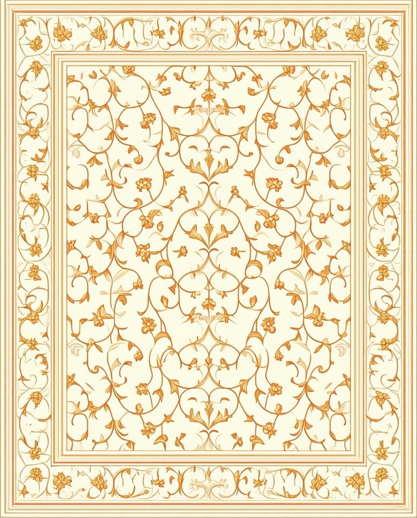 Elegant Floral Vine Pattern Rug