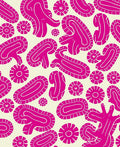 Whimsical Organic Pink Pattern Rug