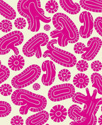 Whimsical Organic Pink Pattern Rug