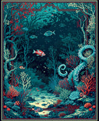 Deep Sea Coral and Octopus Scene Rug