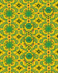 Bright Yellow Green Floral Medallion Design Rug