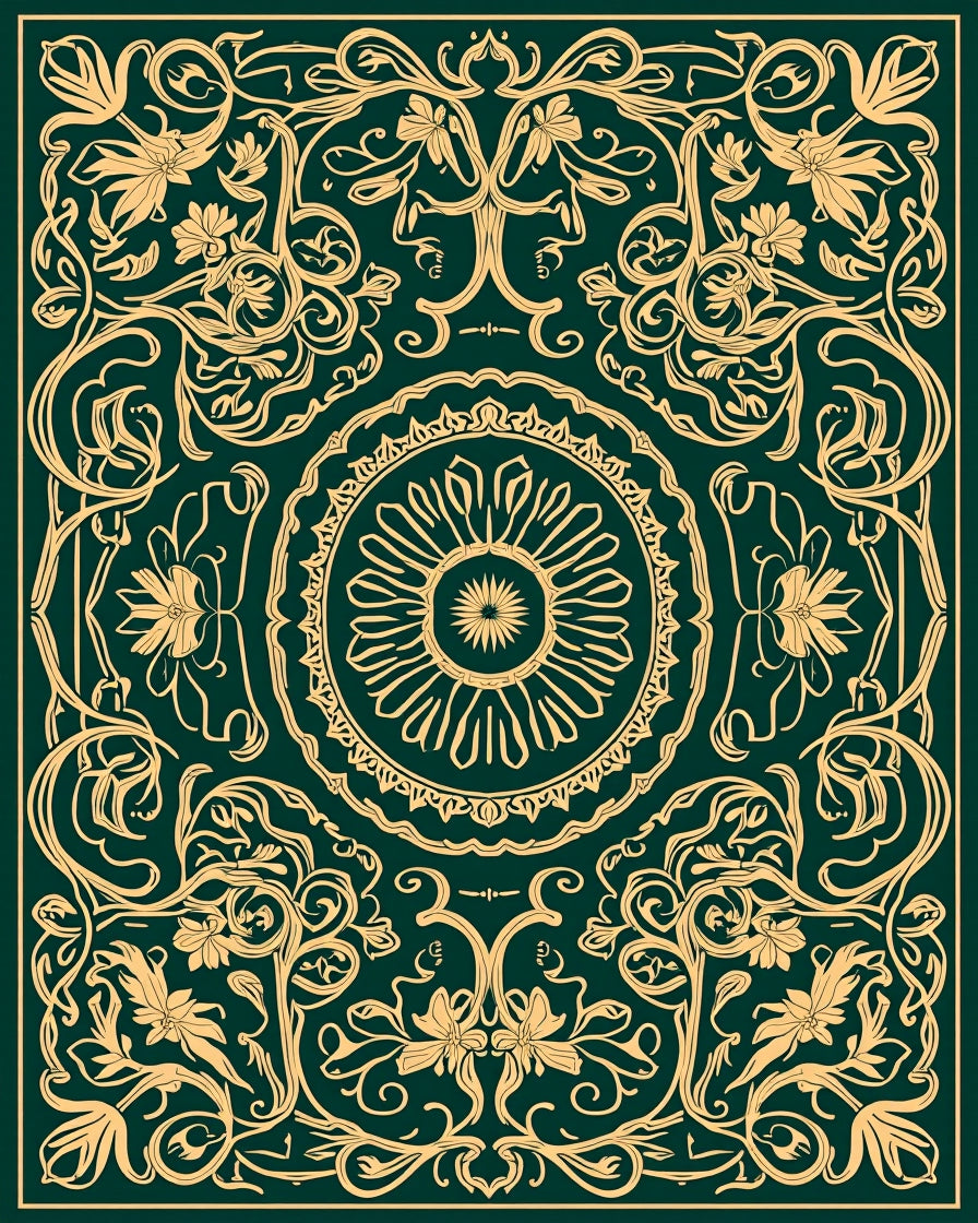 Elegant Floral Scrollwork Design Rug