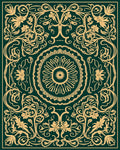 Elegant Floral Scrollwork Design Rug