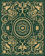 Elegant Floral Scrollwork Design Rug