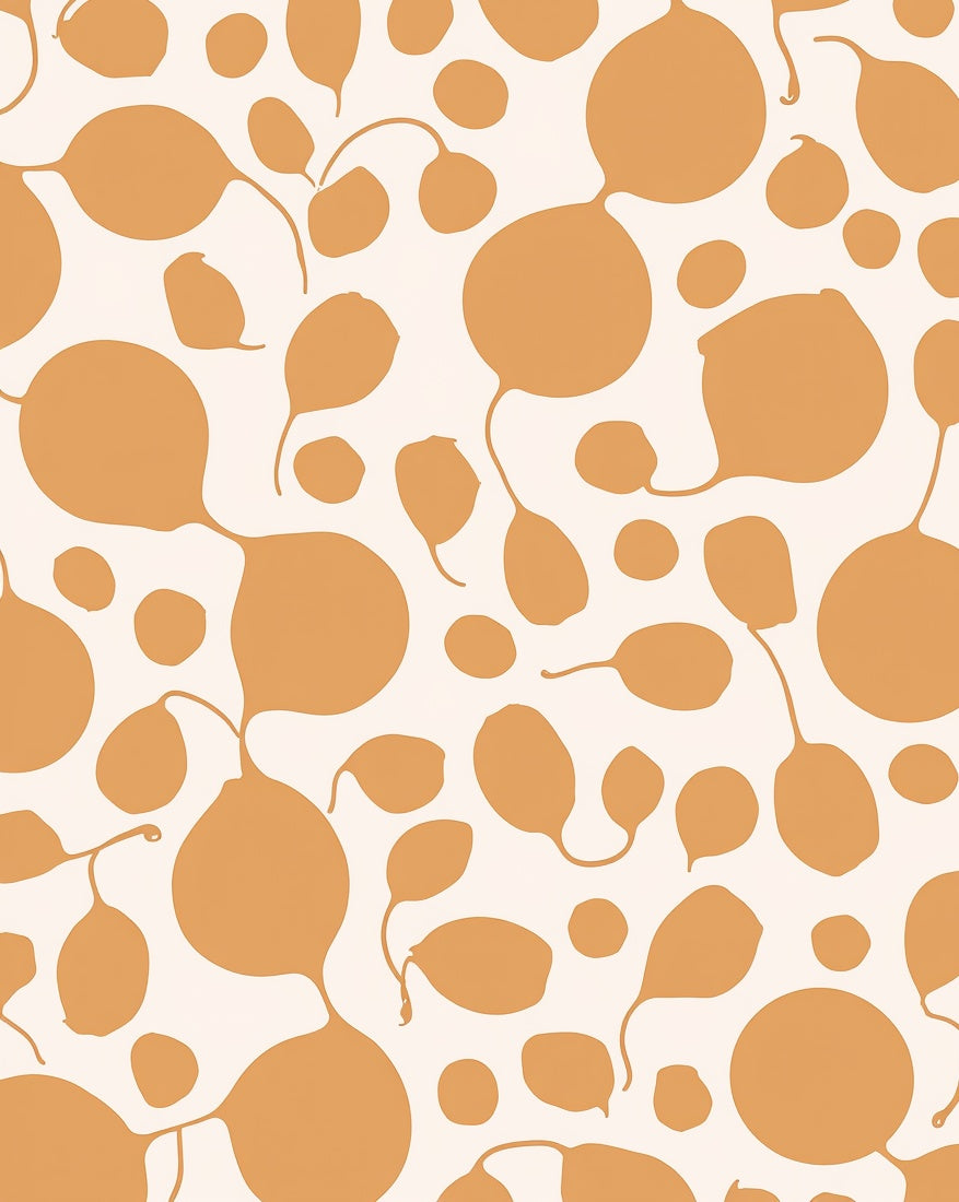 Modern Organic Amber Shapes Rug