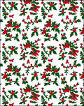Crimson Berries and Evergreen Leaves Rug