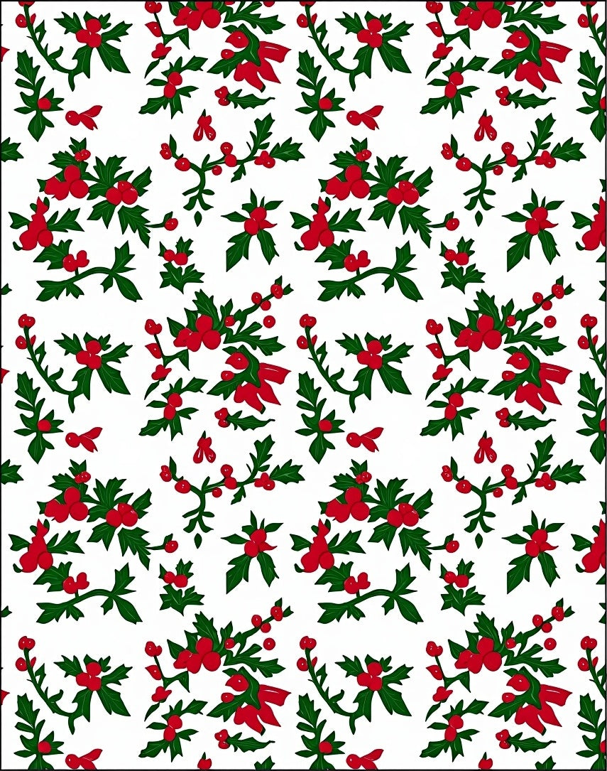 Crimson Berries and Evergreen Leaves Rug