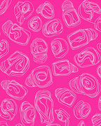 Abstract Swirls Lines Pink Design Rug