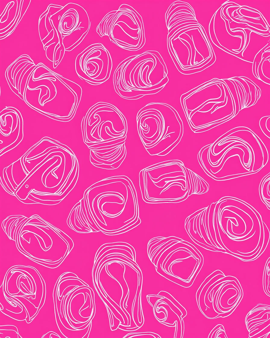 Abstract Swirls Lines Pink Design Rug