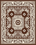 Brown And Cream Intricate Pattern Rug