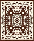Brown And Cream Intricate Pattern Rug
