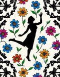 Silhouette Dancing Amidst Floral Explosion Rug