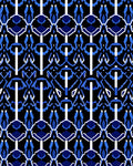 Abstract Royal Blue Geometric Pattern Rug