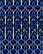 Abstract Royal Blue Geometric Pattern Rug