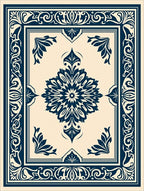 Classic Floral Medallion Border Rug