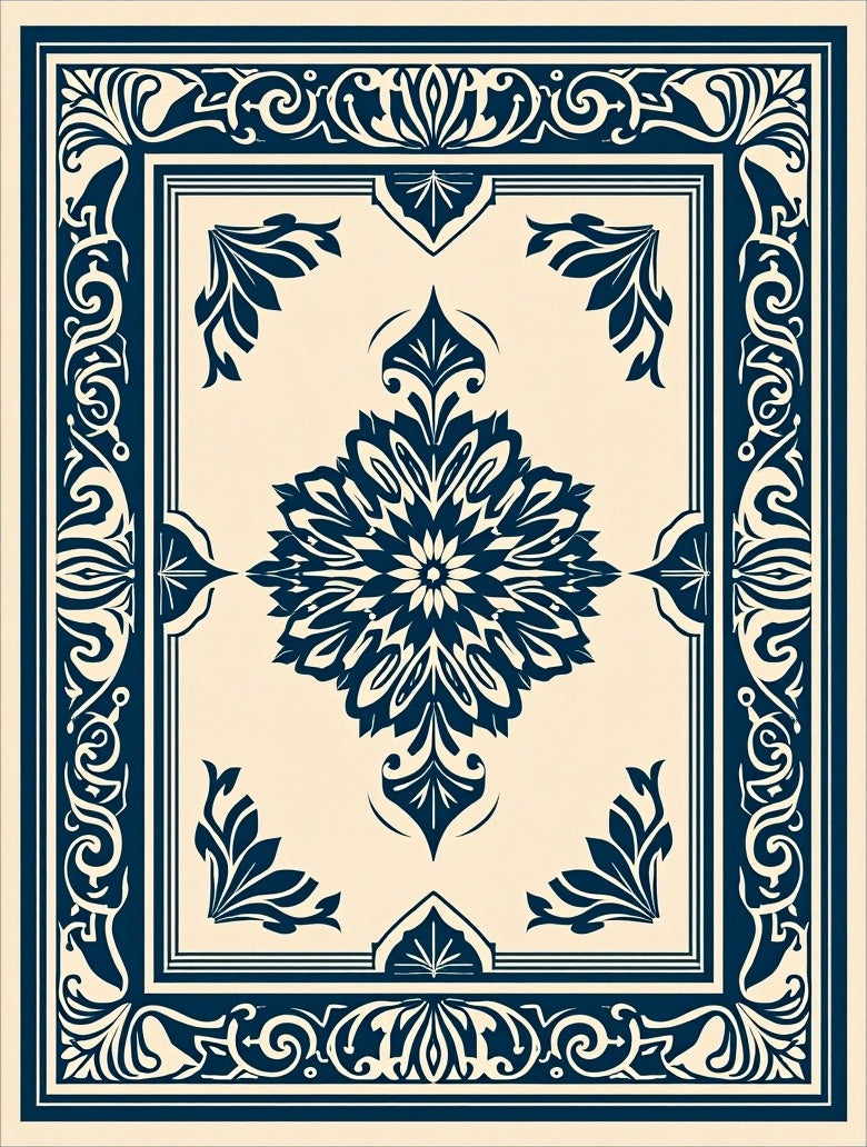 Classic Floral Medallion Border Rug