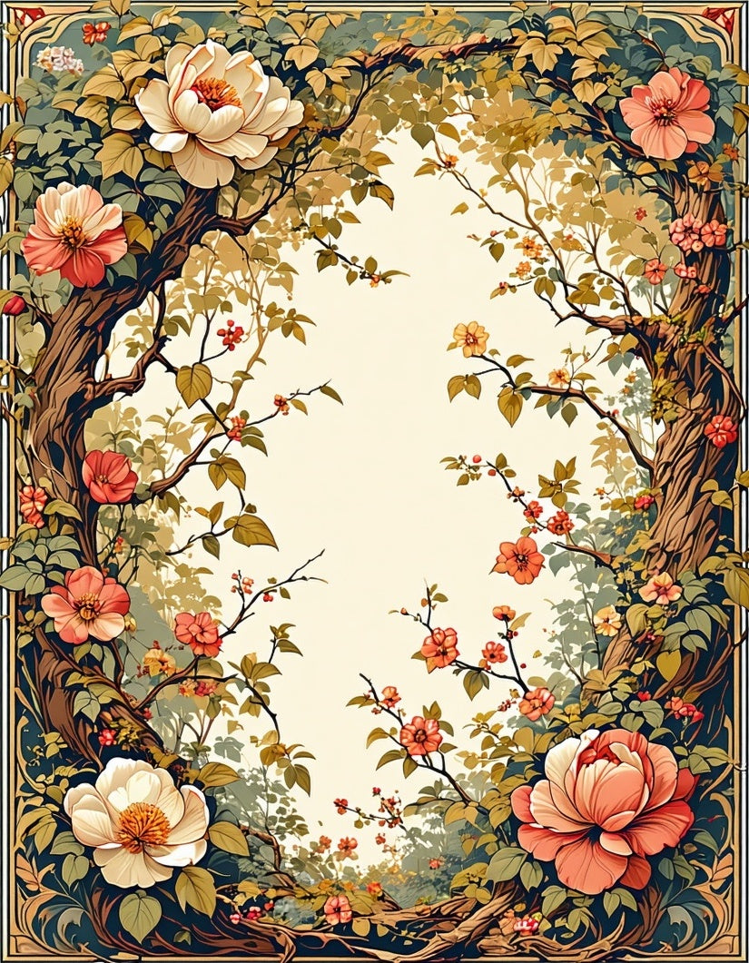 Enchanted Garden Floral Tree Canopy Rug