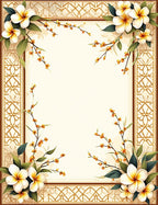 Warm Floral Border With Geometric Accent Rug