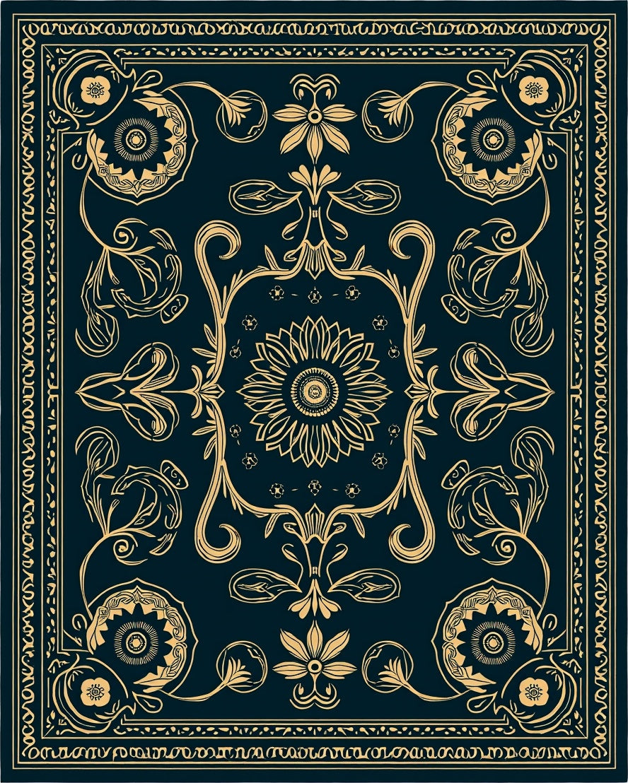 Vintage Floral Medallion Ornament Rug
