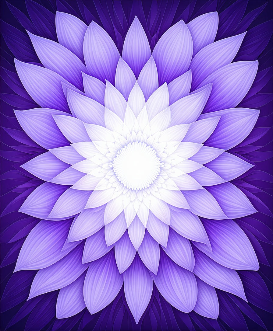 Purple Floral Petal Layered Design Rug