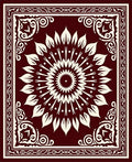 Classic Floral Sunburst Mandala Design Rug