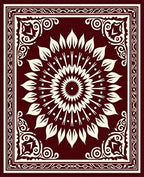 Classic Floral Sunburst Mandala Design Rug