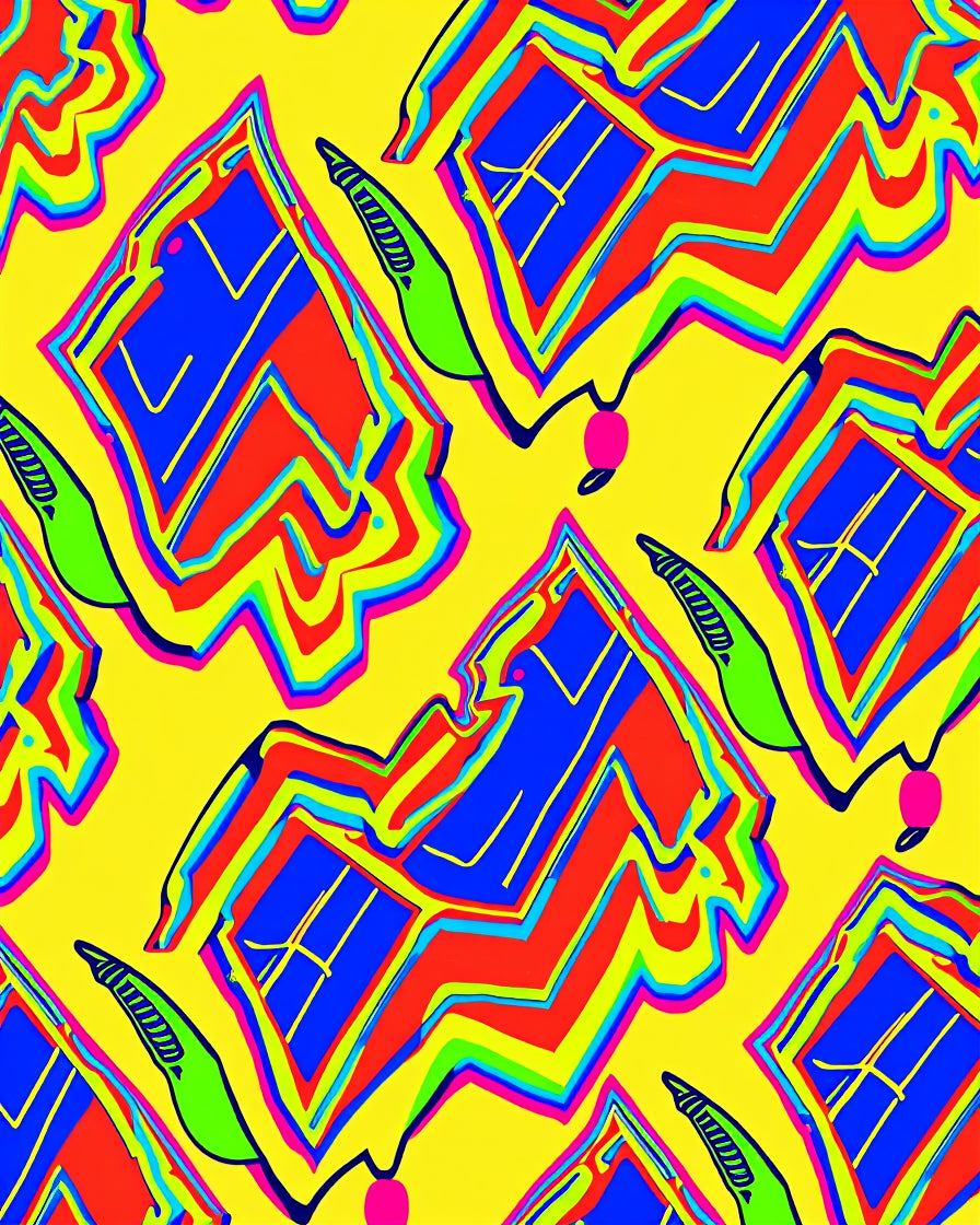 Abstract Geometric Bright Bold Shapes Rug