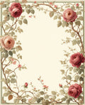 Vintage Rose Vine Border Pattern Rug