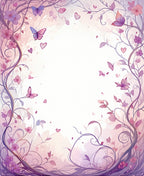 Fantasy Floral Vine Butterfly Pattern Rug