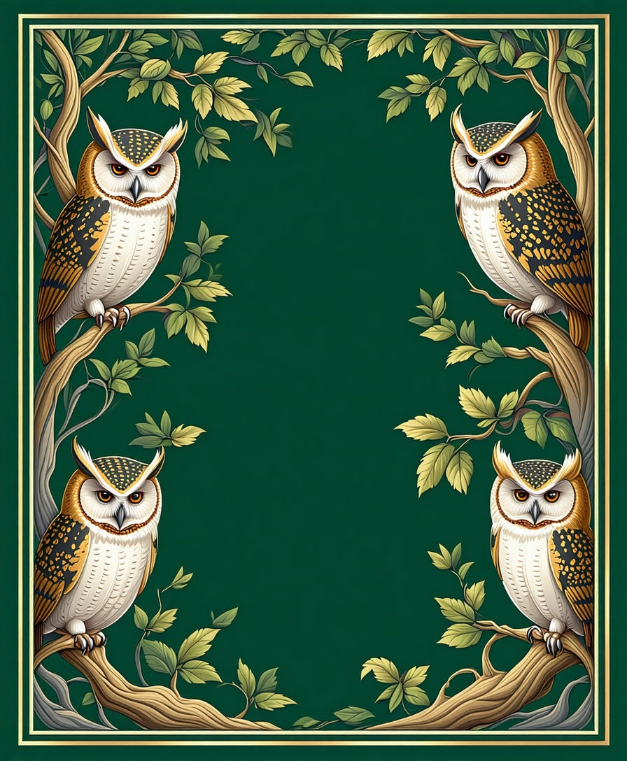 Woodland Owls On Branches Rug