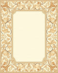 Ornate Floral Scrollwork Border Rug