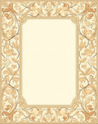 Ornate Floral Scrollwork Border Rug