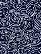 Navy White Abstract Swirl Flow Rug