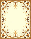 Ornate Golden Floral Vine Design Rug