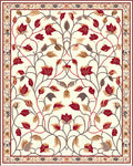 Ornate Red Gold Floral Design Rug